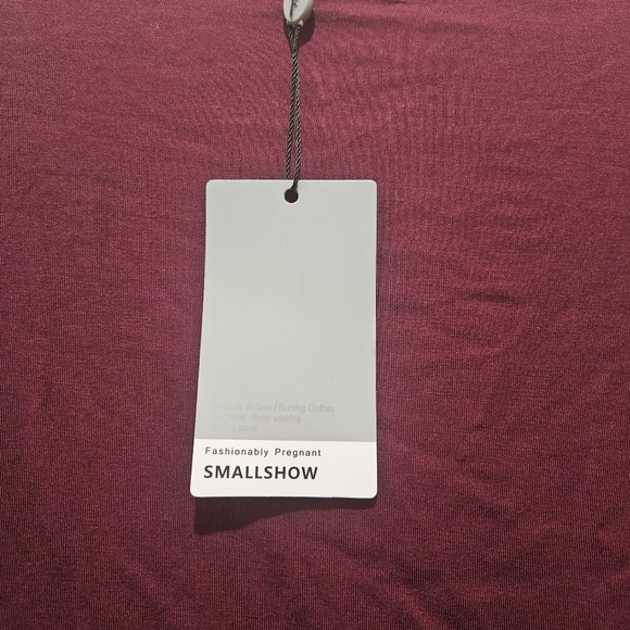 Smallshow Maternity Dress Long Sleeve Pregnancy Clothes Women Small Burgandy - Picture 4 of 5